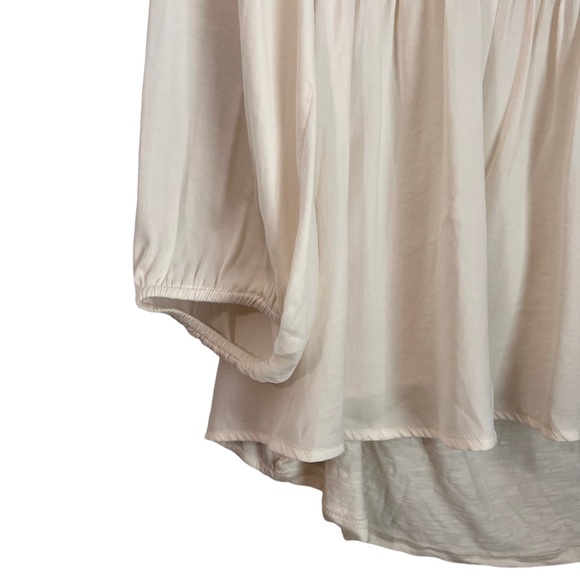 Anthropologie Dolan Cream Square Neck Babydoll Tiered Top Medium - Picture 4 of 7